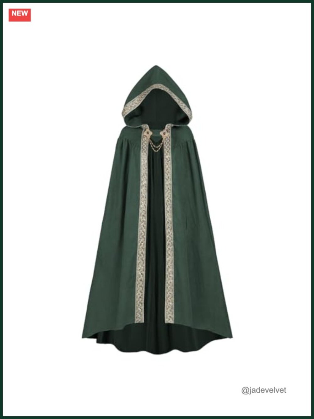 Hooded Renaissance Cloak Suede Medieval Viking Cape Brooch Halloween Cosplay